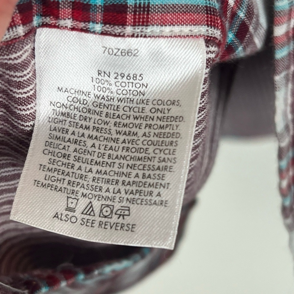 PENDLETON Large Red White Turquoise Plaid Deck Shirt Lined Classic Lumberjack - Picture 3 of 12